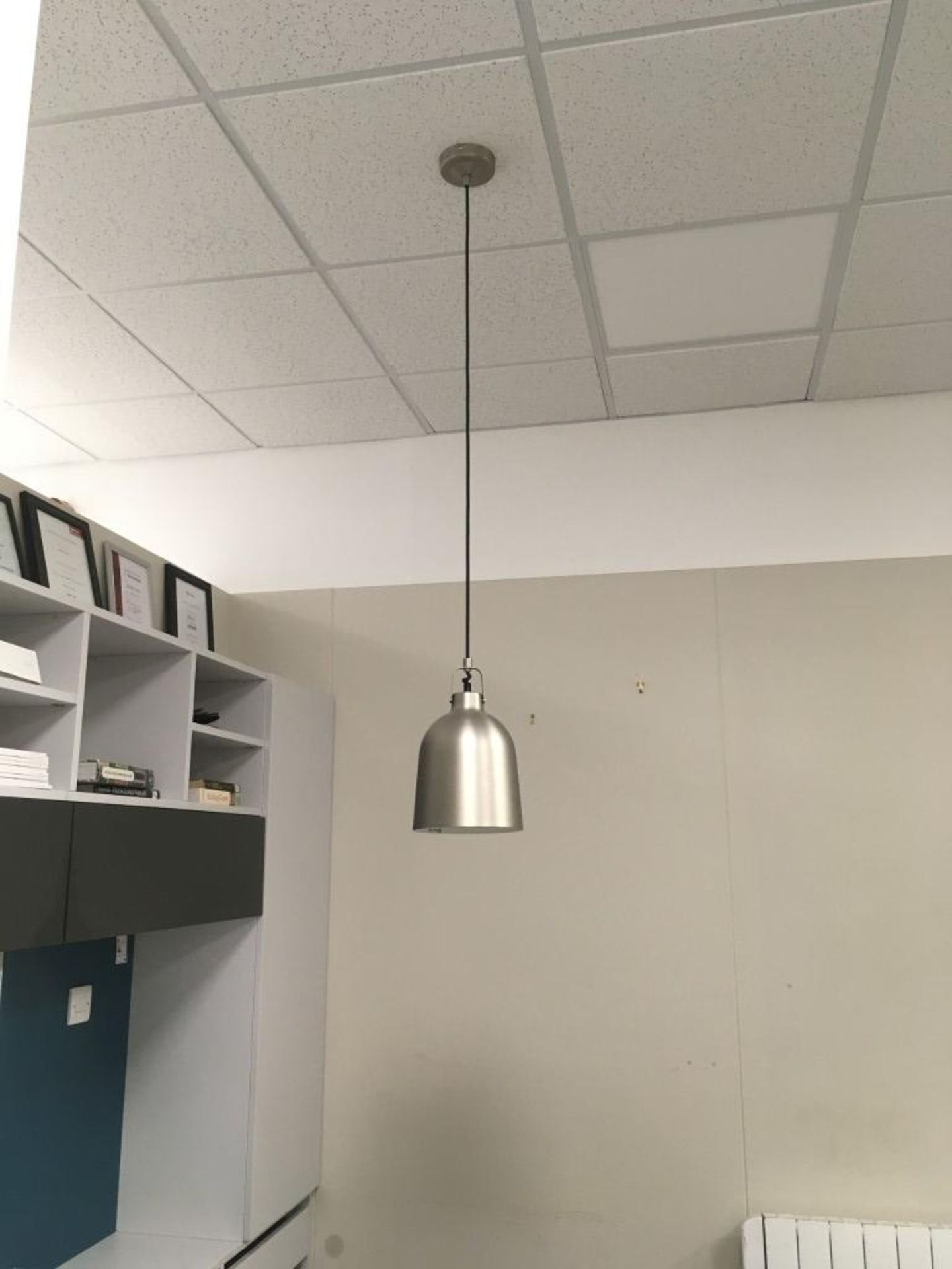 (5) Ceiling hanging lights with chrome lampshade - Image 5 of 5