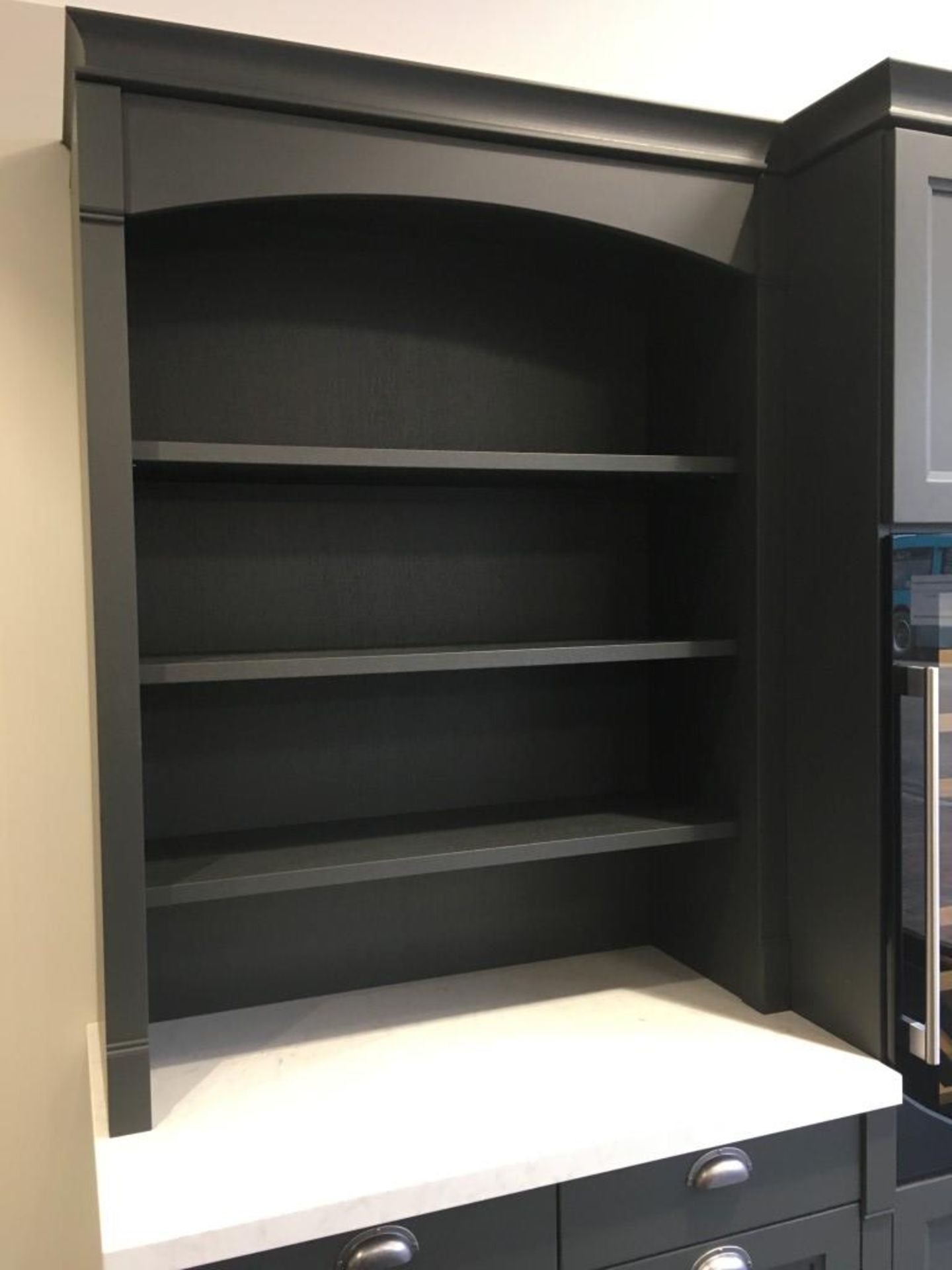Schmidt grey side unit including (3) cupboards and shelving unit with Caesarstone quartz worktop - Bild 3 aus 4