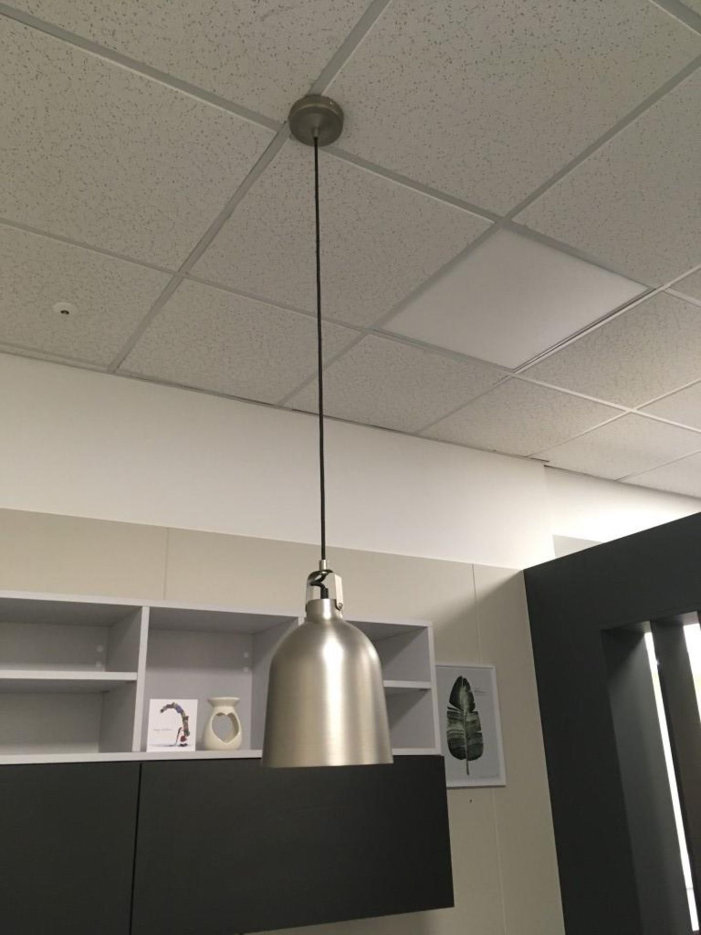 (5) Ceiling hanging lights with chrome lampshade - Image 4 of 5