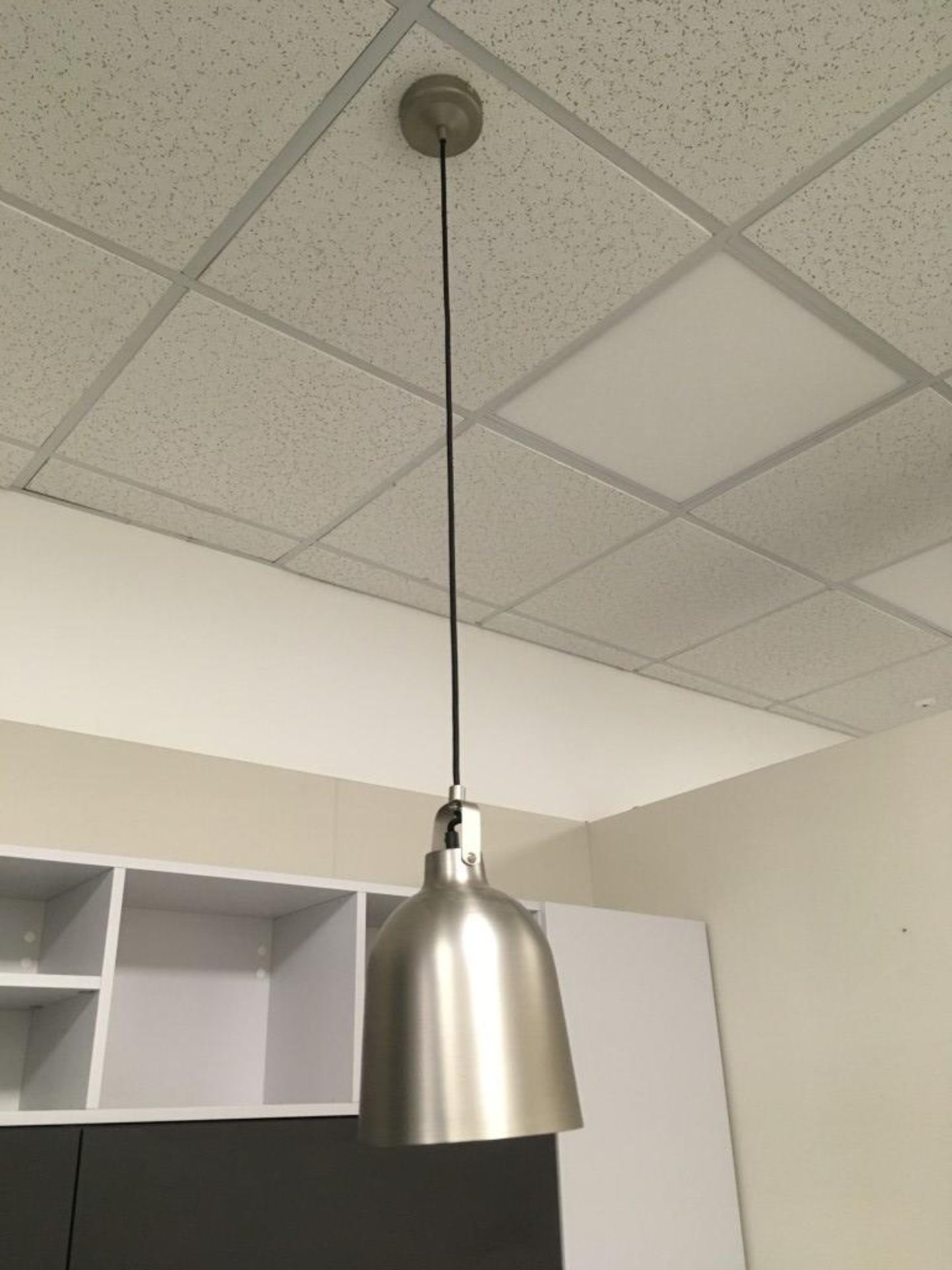 (5) Ceiling hanging lights with chrome lampshade - Image 3 of 5