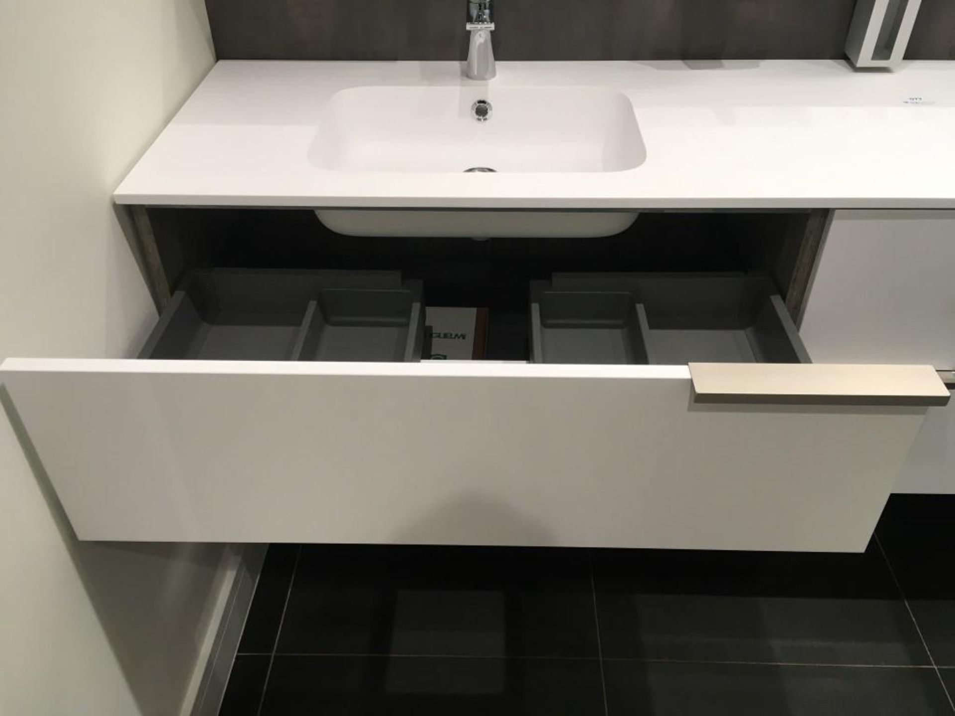 Innovation soft touch white worktop with his & hers sinks & (2) Guslielmi taps - Image 2 of 4