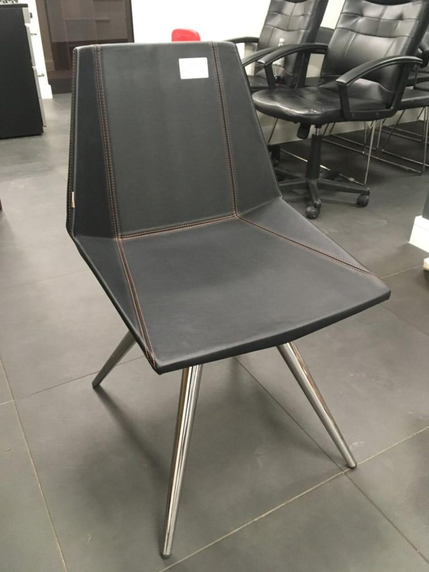 Natisa Abitara Italiano leather chair with chrome legs - Image 2 of 4
