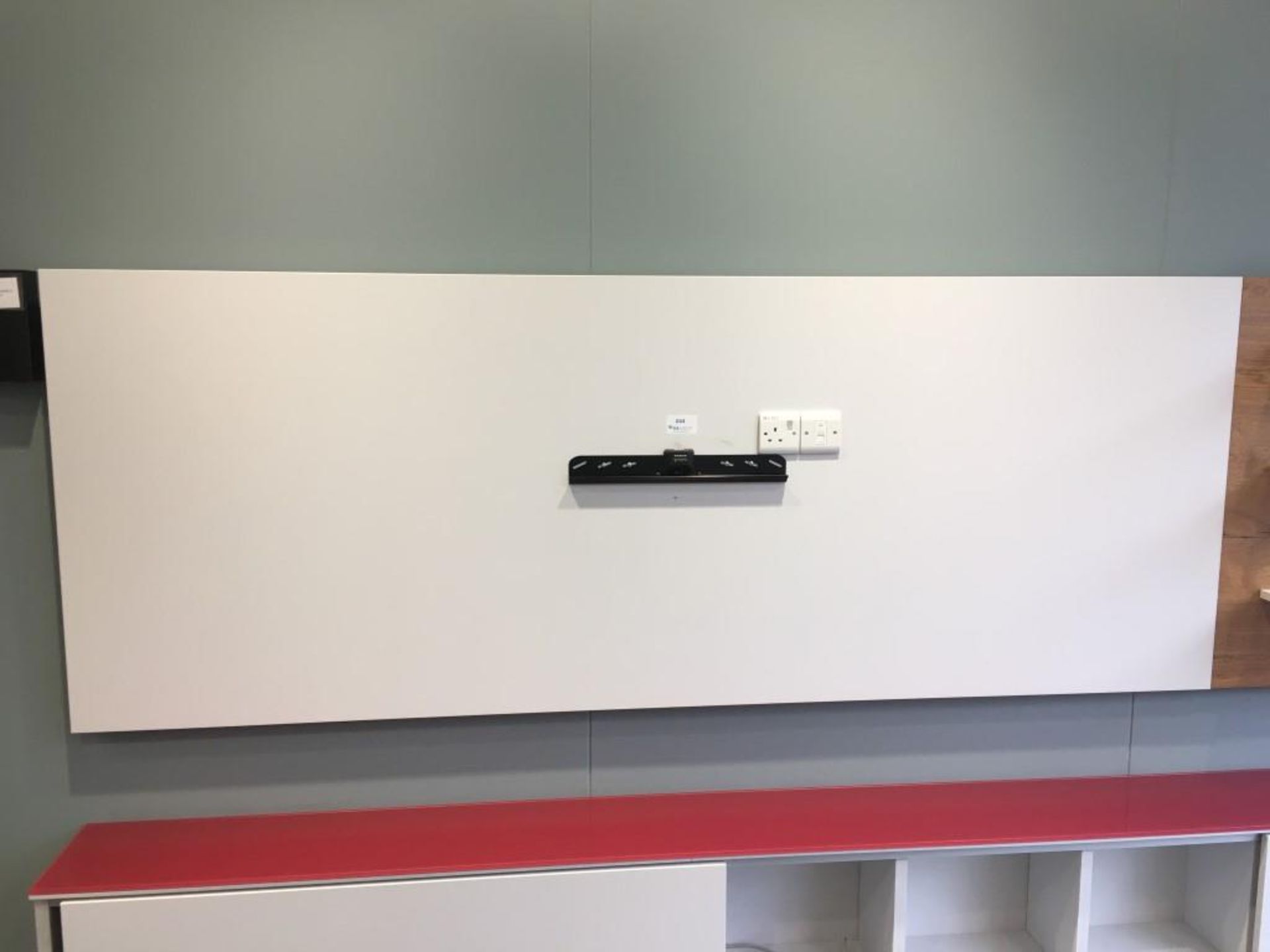 White laminate & oak effect wall mount TV unit & console unit - Bild 2 aus 4