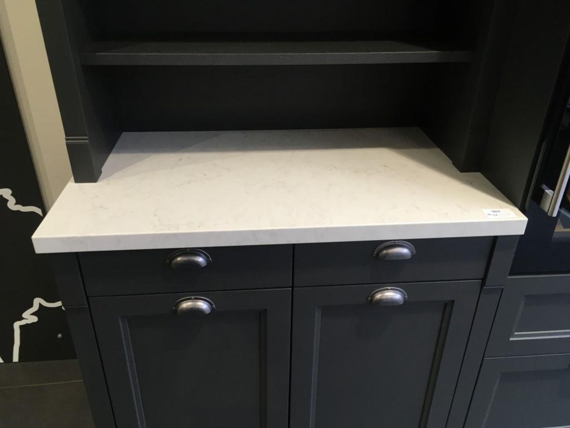 Schmidt grey side unit including (3) cupboards and shelving unit with Caesarstone quartz worktop - Bild 4 aus 4