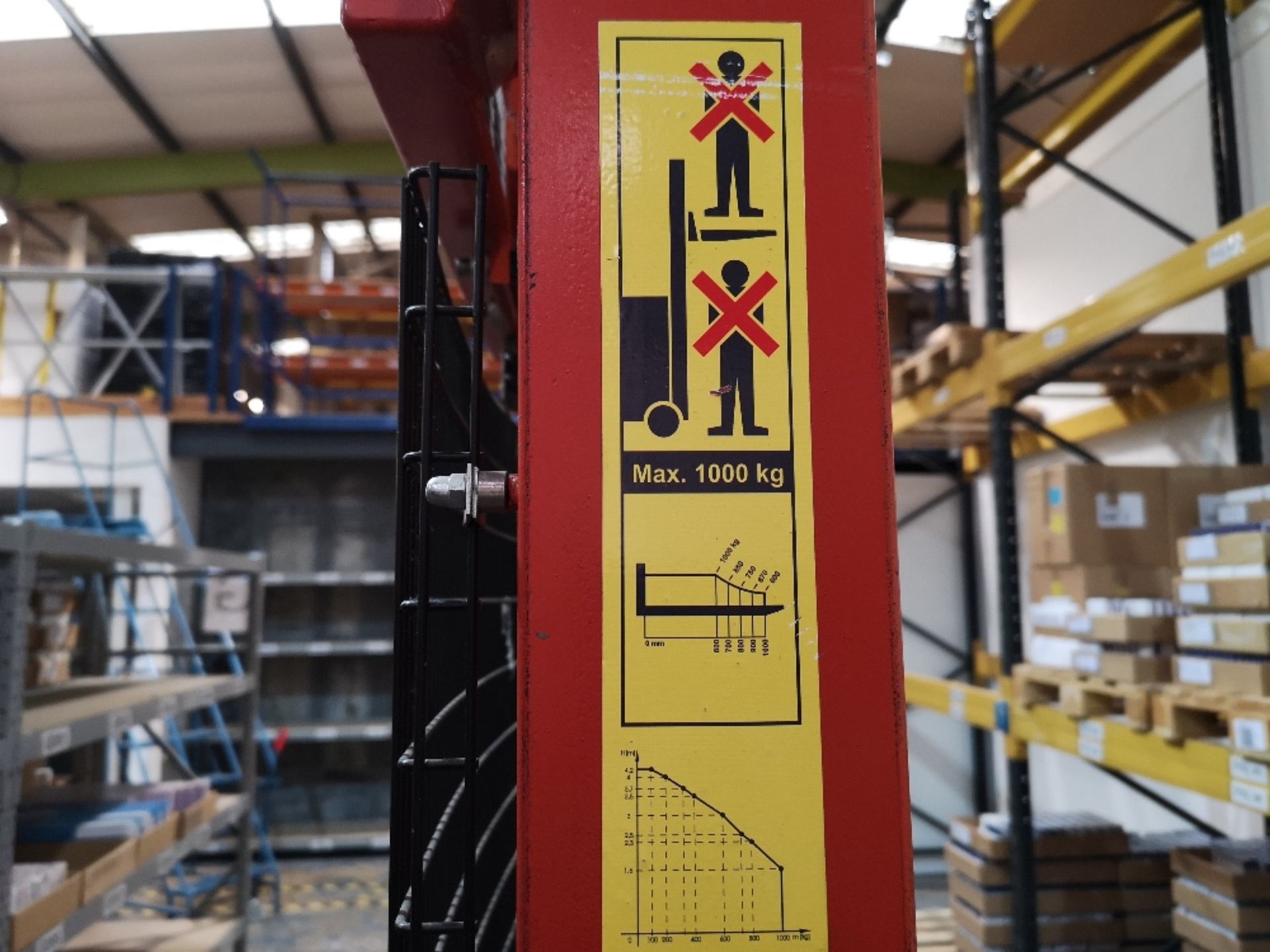 Liftmate electric lift pallet stacker 1000kg capacity 4.2m max height - Image 5 of 5