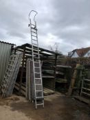 Eighteen tread roof ladder