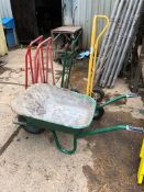 Wheel barrow & (4) Various sack trolleys