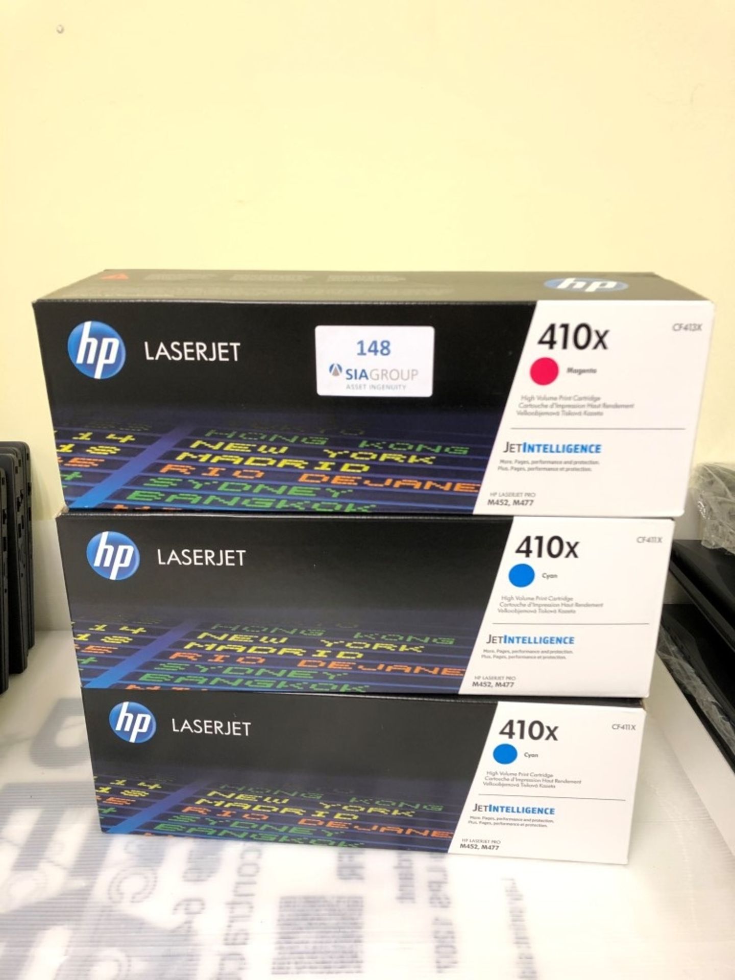 (3) HP 410X Original Toner Cartridges