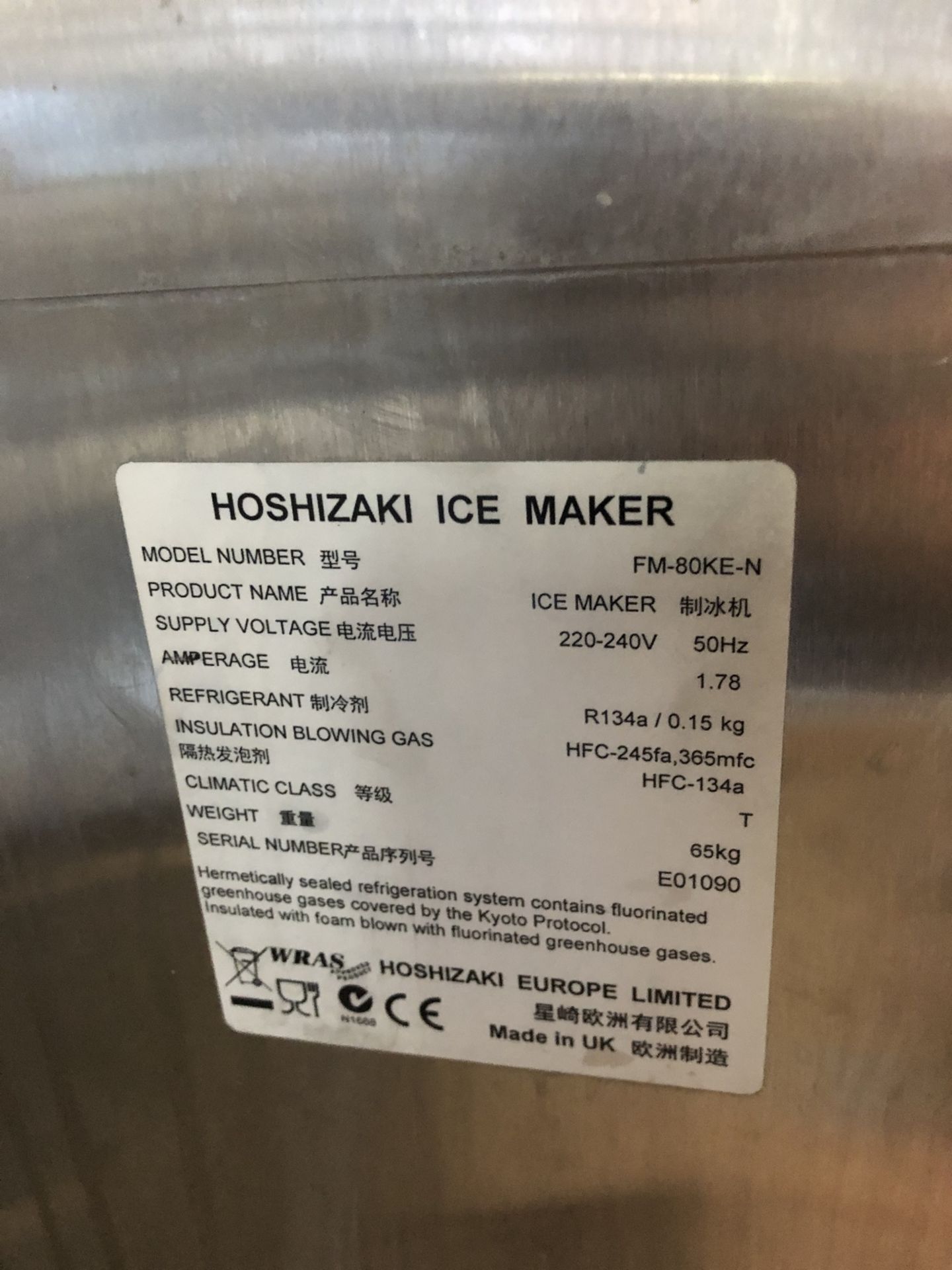 Hoshizaki FM-80KE-N Self Contained Nugget Ice Machine - Image 3 of 3
