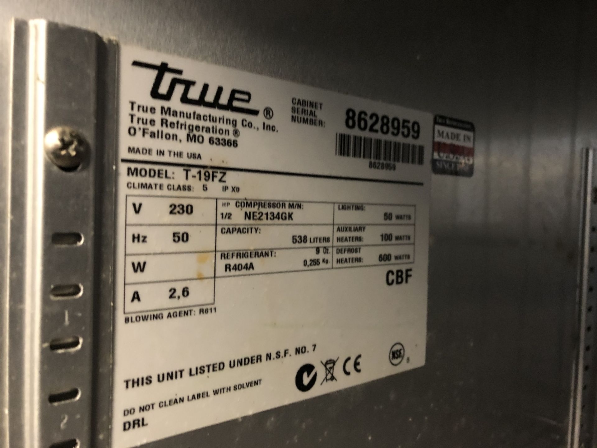 True T19FZ Upright Commercial Stainless Steel Freezer - Image 3 of 4