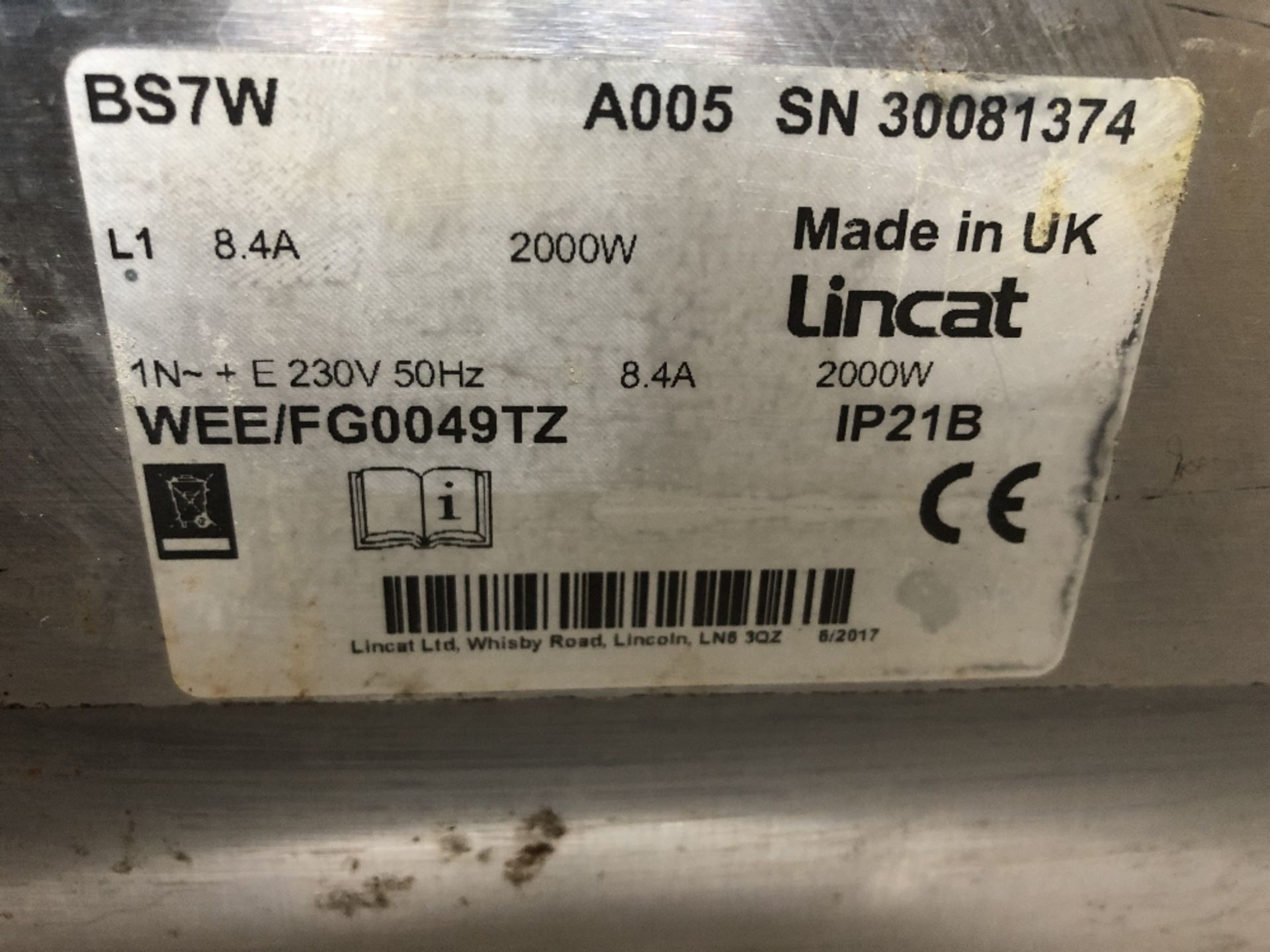Lincat BS7W Stainless Steel Wet Heat Electric Bain Marie - Image 3 of 3