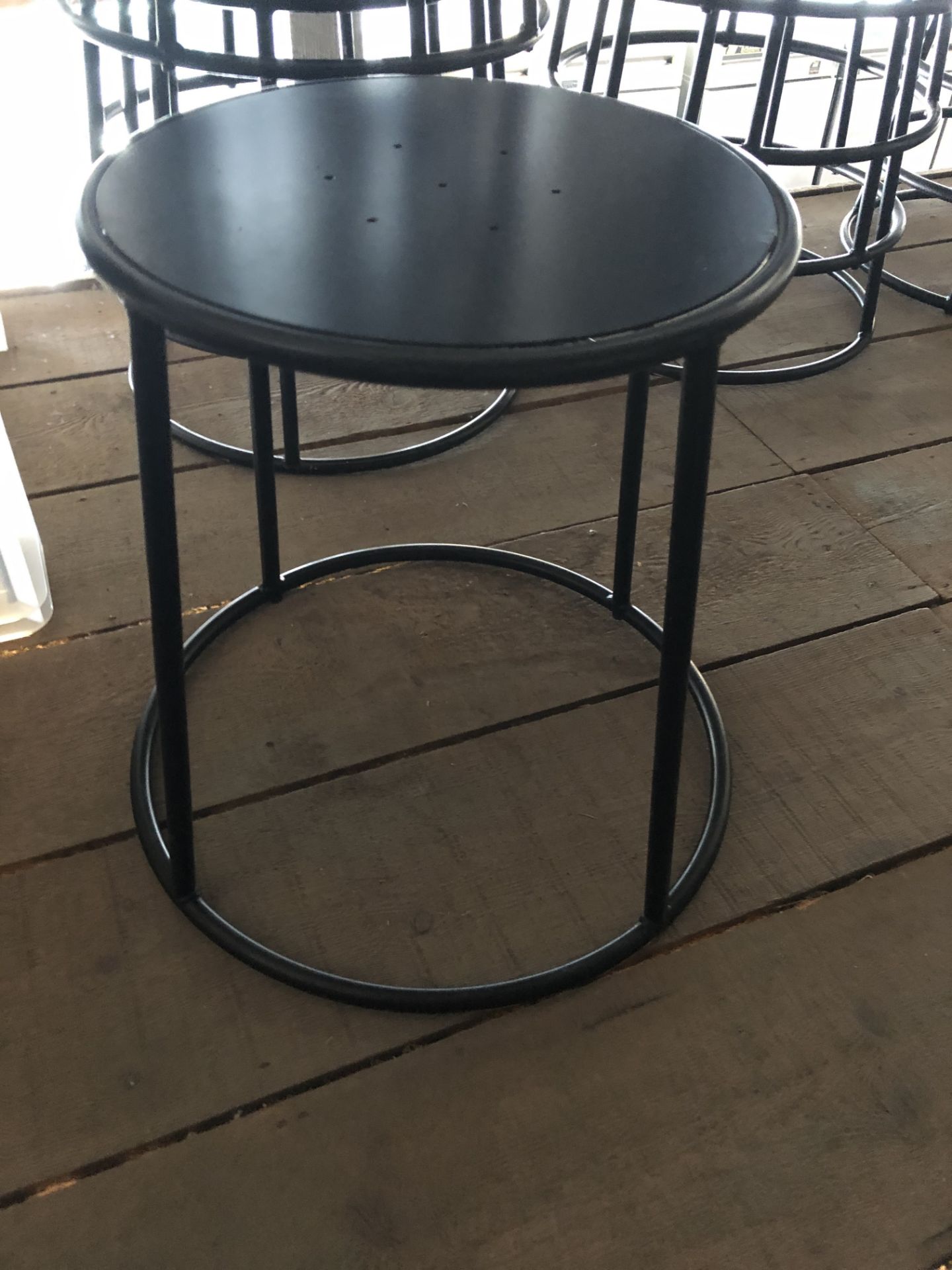 (10) Black Metal Stools - Image 2 of 5