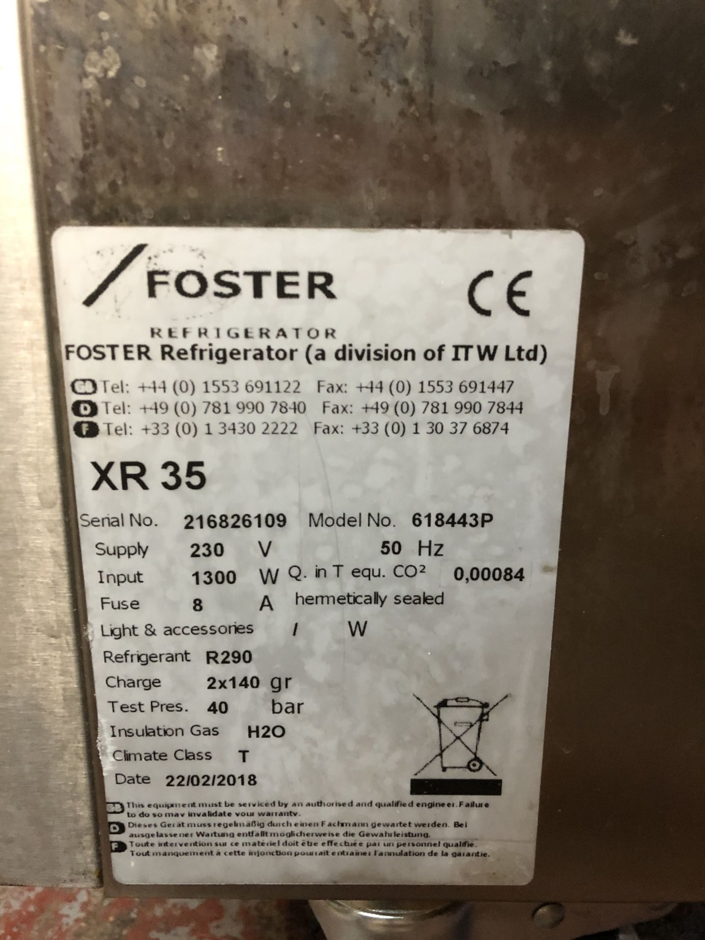 Foster Xtra XR35 Stainless Steel 35kg Blast Chiller - Image 5 of 5