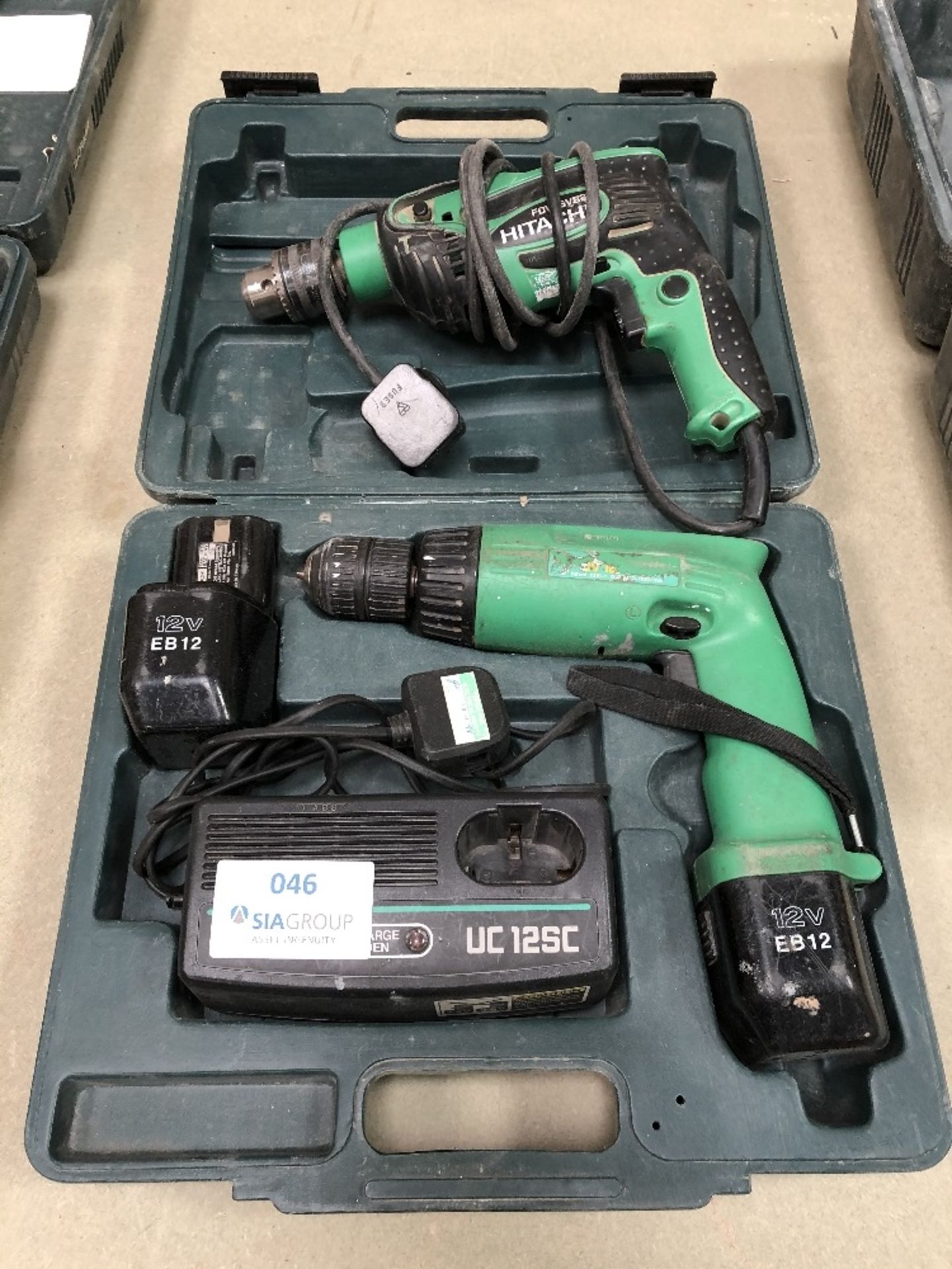 Hitachi Battery Drill and Hitachi FDV16VB2 240v Hammer Drill