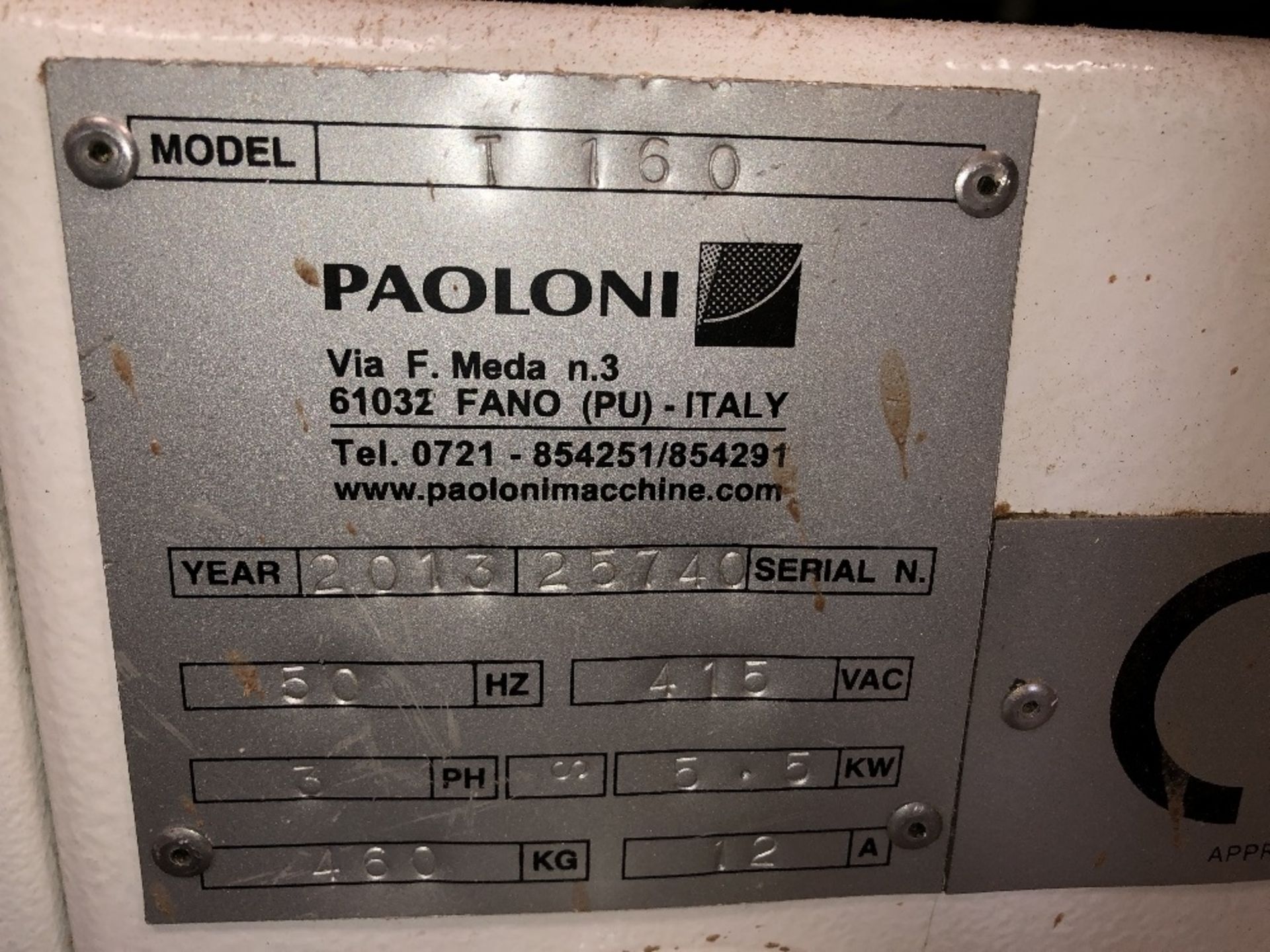 Paoloni T160 Tilting Spindle Moulder - Image 5 of 6