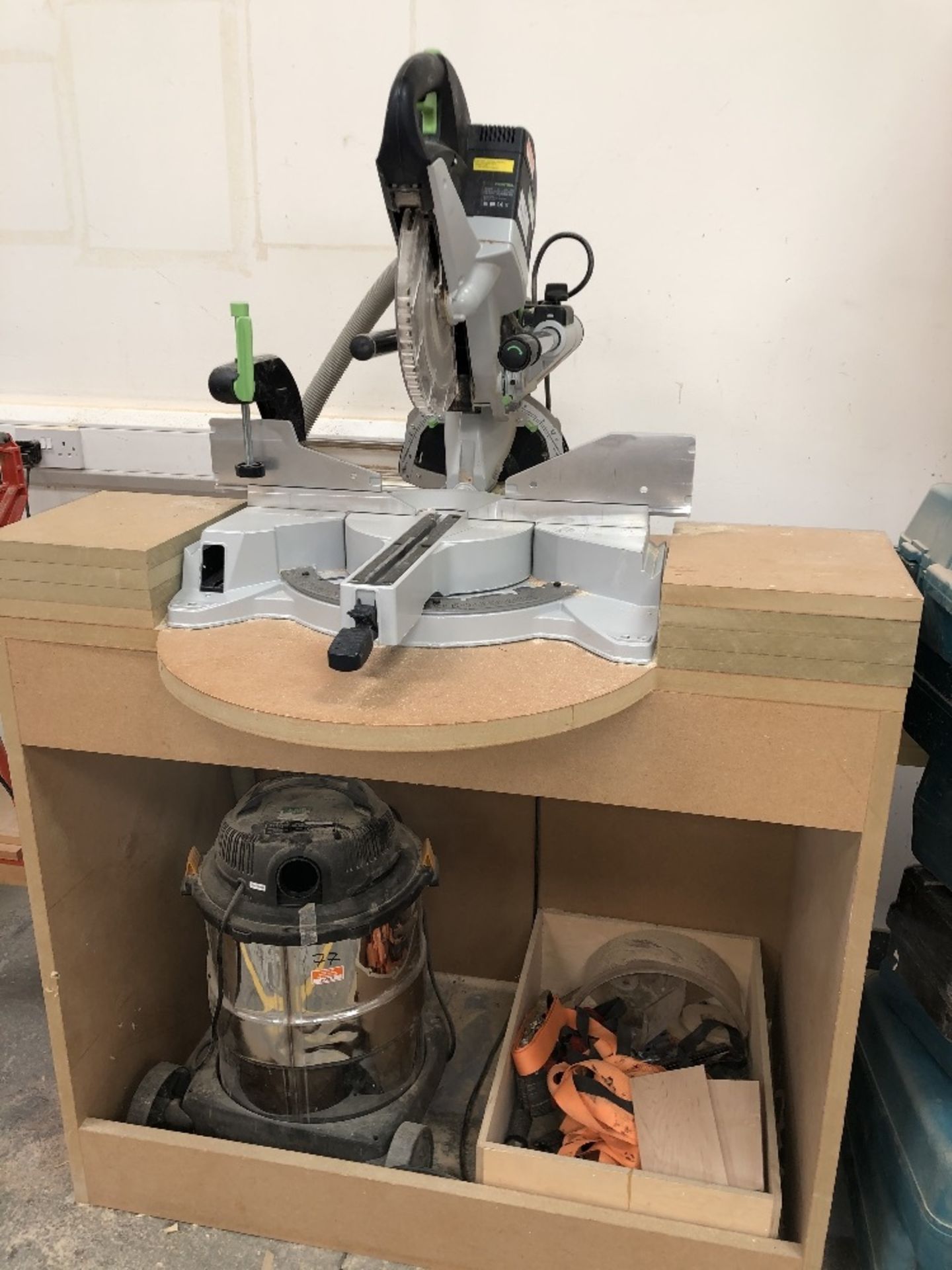 Festool KS120EB Sliding Compound Mitre Saw with Titan TTB431VAC Wet & Dry Vacuum