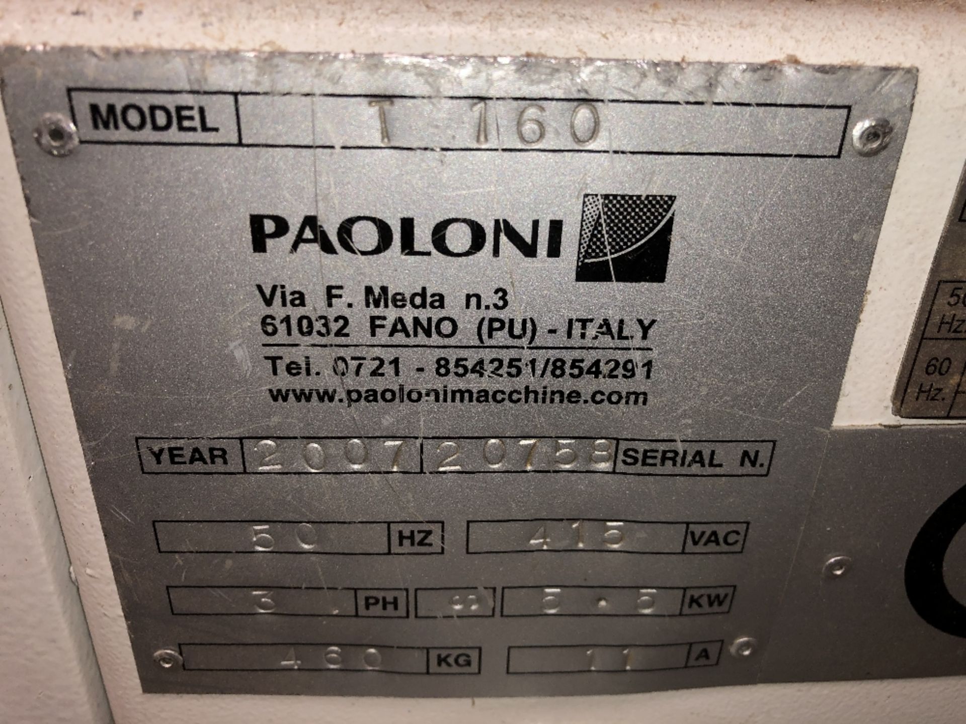 Paoloni T160 Tilting Spindle Moulder - Image 6 of 8