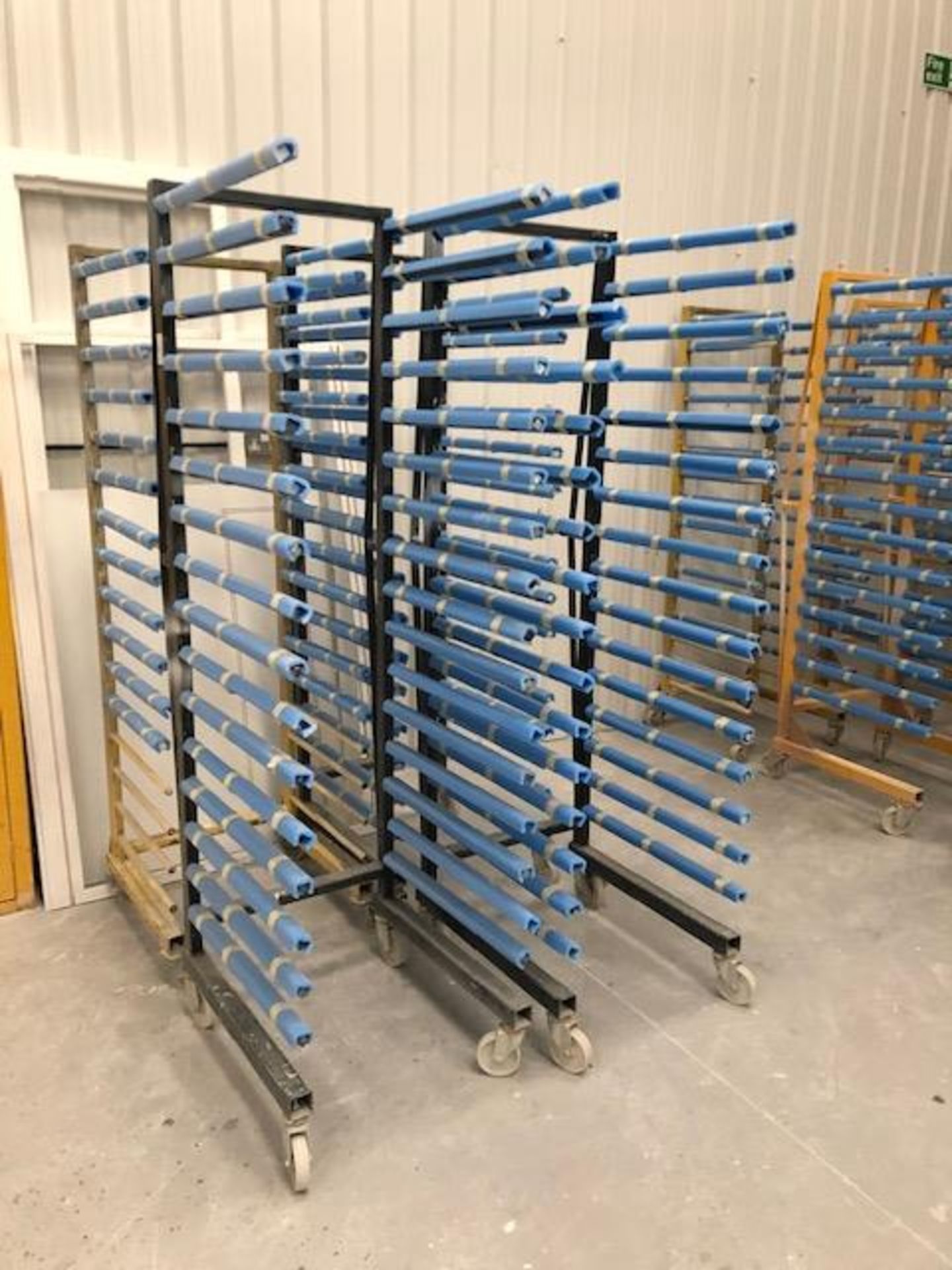 (4) Mobile Steel Fabricated Drying Racks