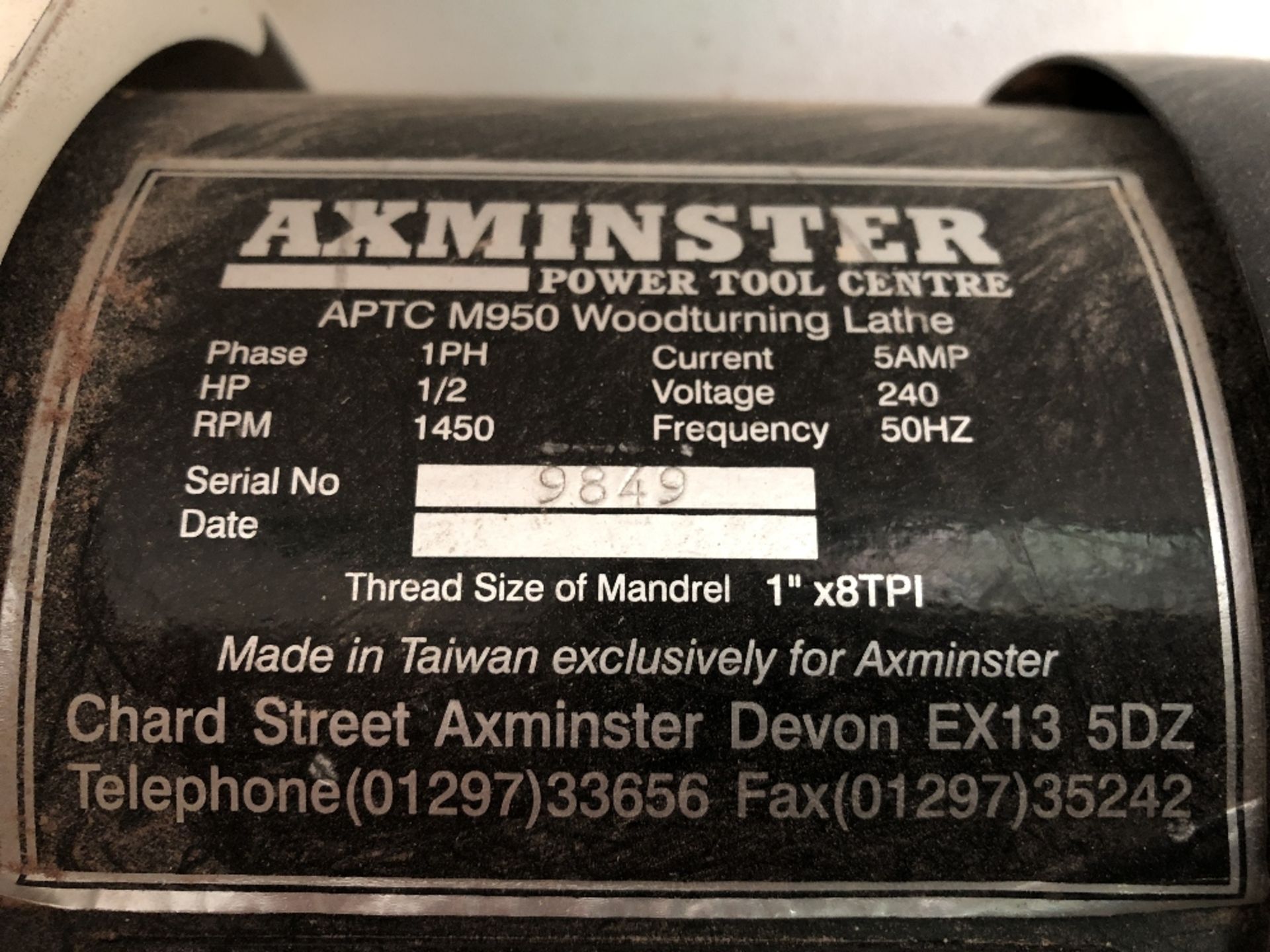 Axminster APTC M950 Woodturning Lathe - Image 5 of 5