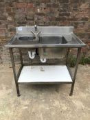 Twin Basin Stainless Steel Sink Unit With Mixer Tap