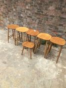 (5) Maple High Stools & (1) Low Stool