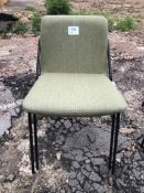 (2) Fabric Upholstered Steel Framed Dining Chairs