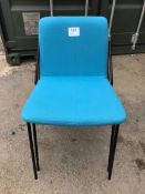 (2) Fabric Upholstered Steel Framed Dining Chairs