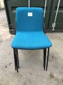 (4) Fabric Upholstered Steel Framed Dining Chairs