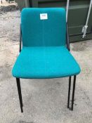 (2) Fabric Upholstered Steel Framed Dining Chairs