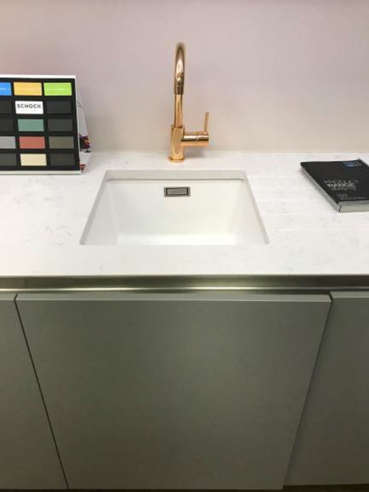 Single Bay Light Grey Kitchen with Carrara Stone Worktop & Appliances - Image 3 of 5