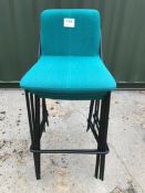 (4) Fabric Upholstered Steel Framed High Stools