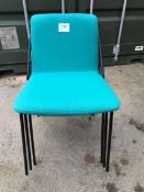 (3) Fabric Upholstered Steel Framed Dining Chairs