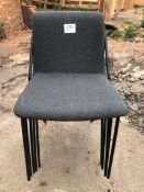 (5) Fabric Upholstered Steel Framed Dining Chairs