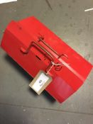 Red steel tool chest with contents