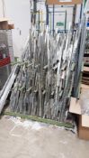 Steel framed 9-section rack including contents