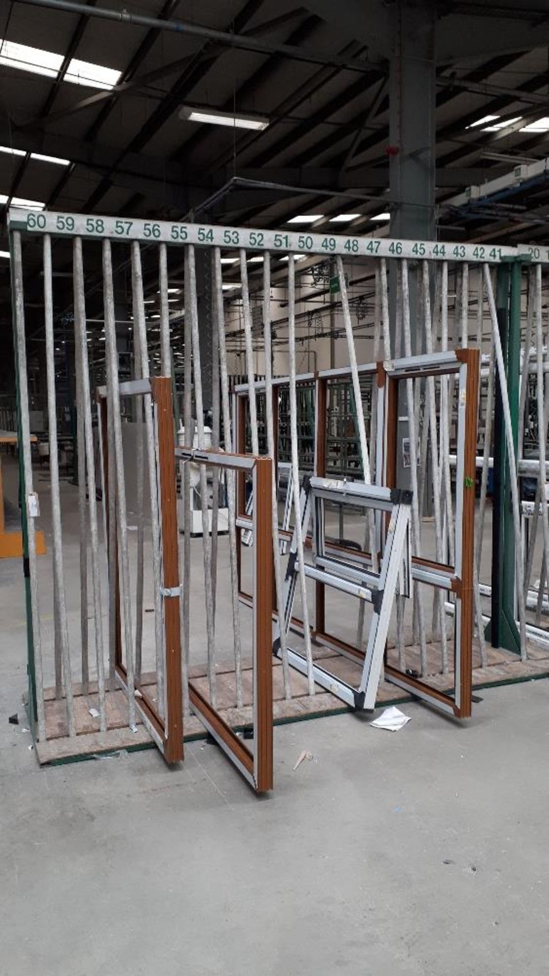 20-section steel framed upright rack