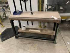 Steel workbench with upholstered table