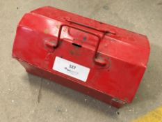 Red steel tool chest with contents