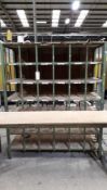 Steel framed pigeon-hole rack