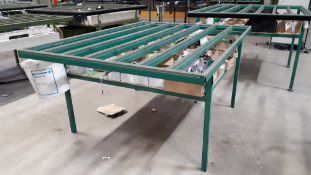 Steel framed fabricating workbench with shelf under & fabric finish