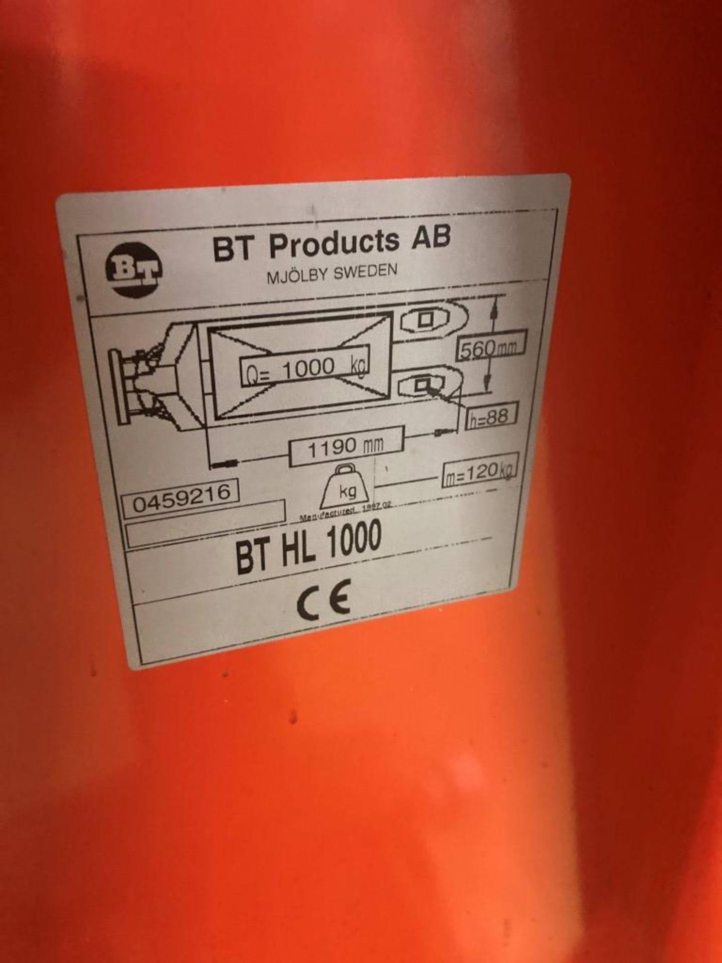 BT Highlifter BTHL1000 pallet truck - Image 3 of 3