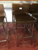 (4) Chrome framed bar stools