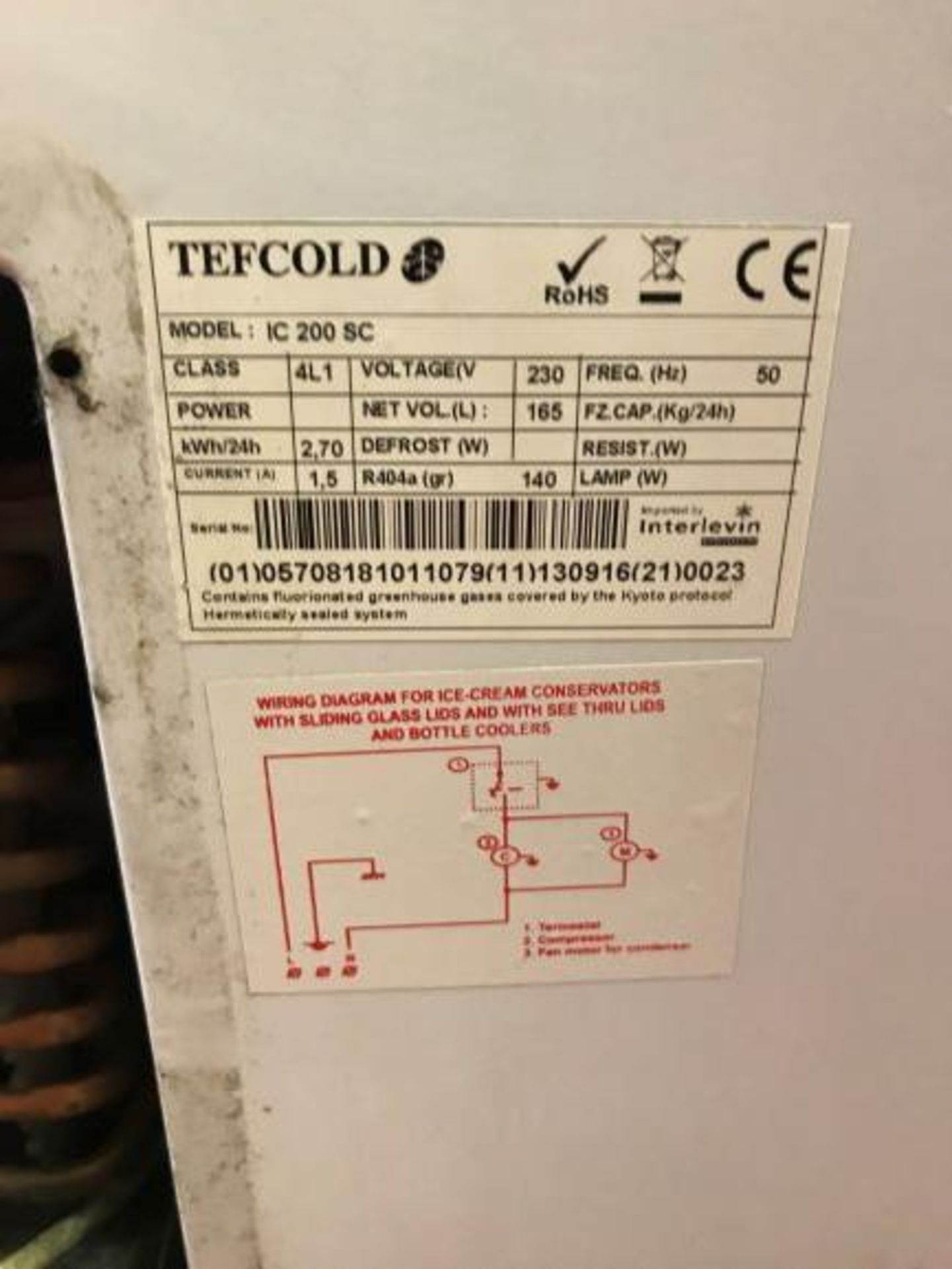 Tefcold IC 200 SC glass lid chest freezer - Image 4 of 5
