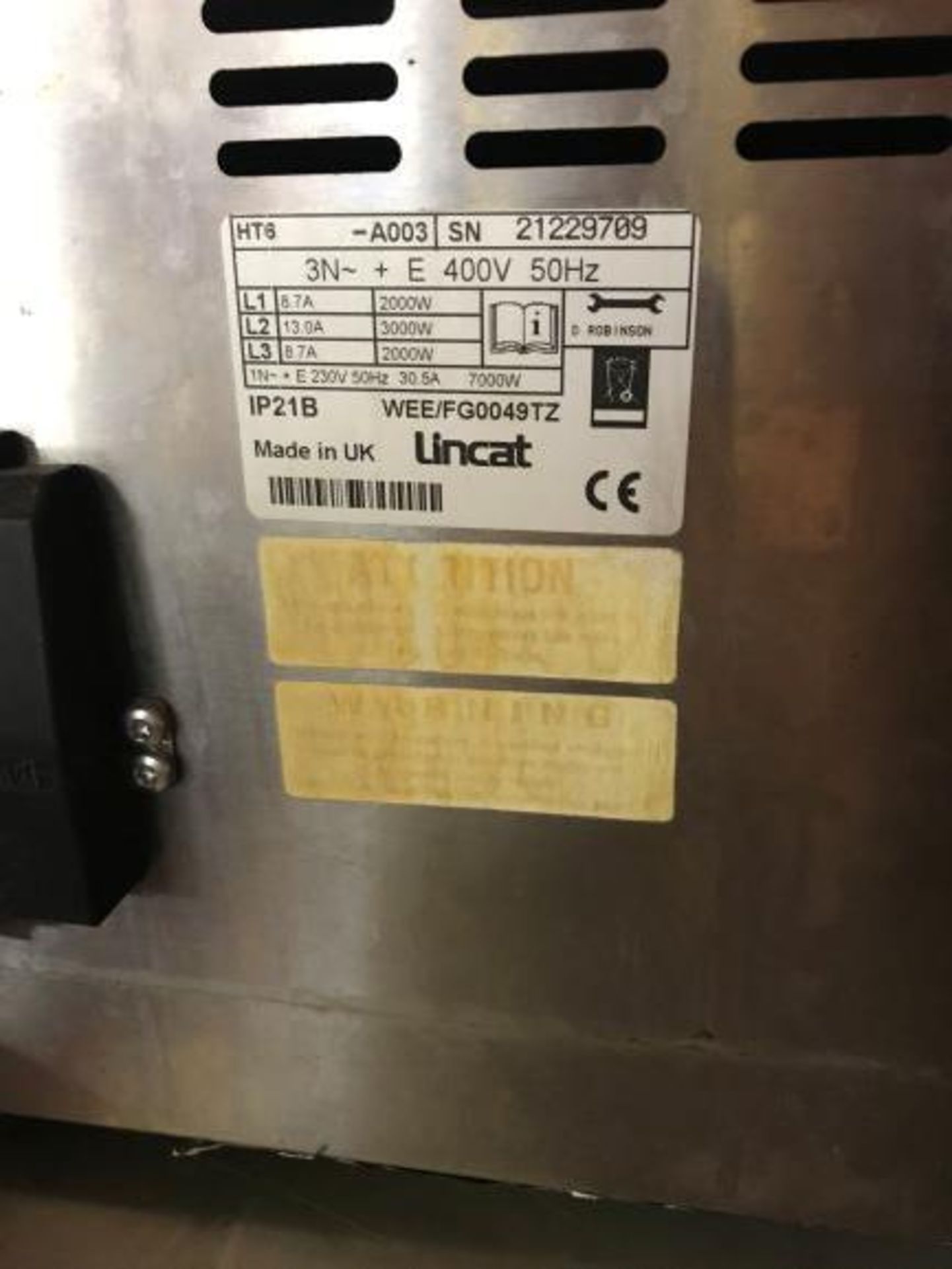 Lincat Silverlink 600 HT6-A003 electric countertop boiling ring - Image 3 of 3
