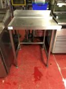 Stainless steel pass through dishwasher run off table