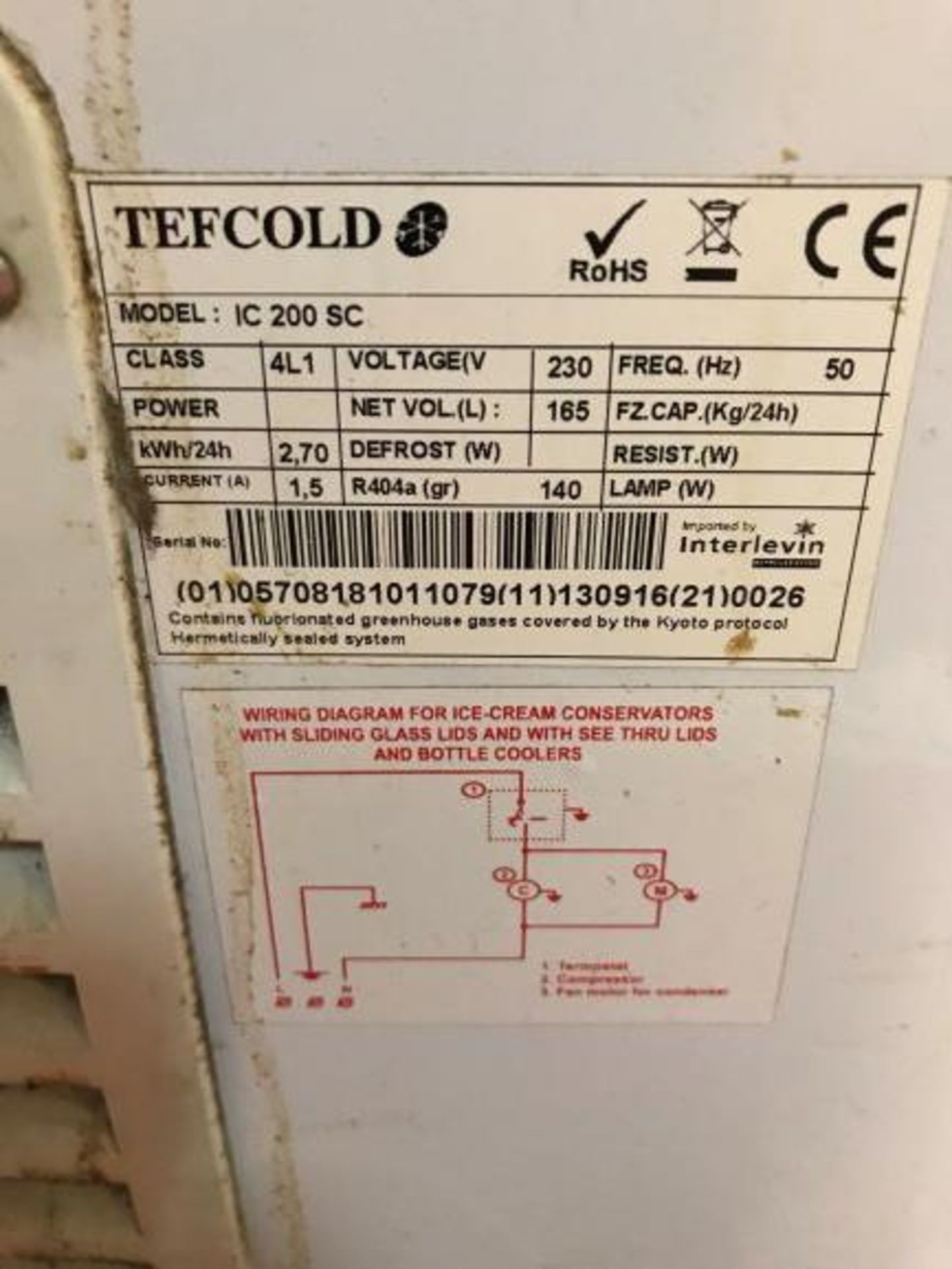 Tefcold IC 200 SC glass lid chest freezer - Image 3 of 3