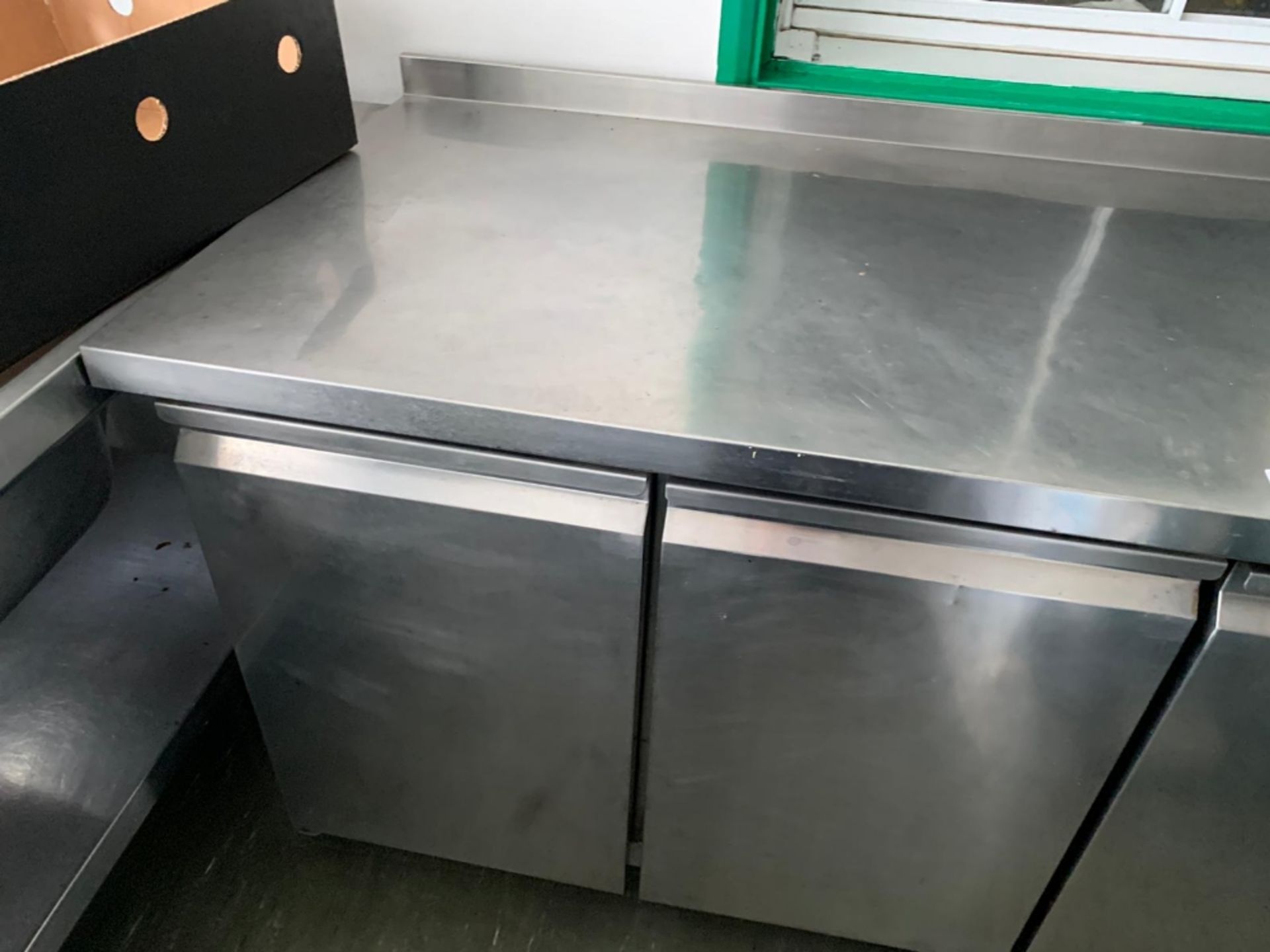 3 door stainless steel refrigerated counter