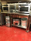 Two tier stainless steel preparation table
