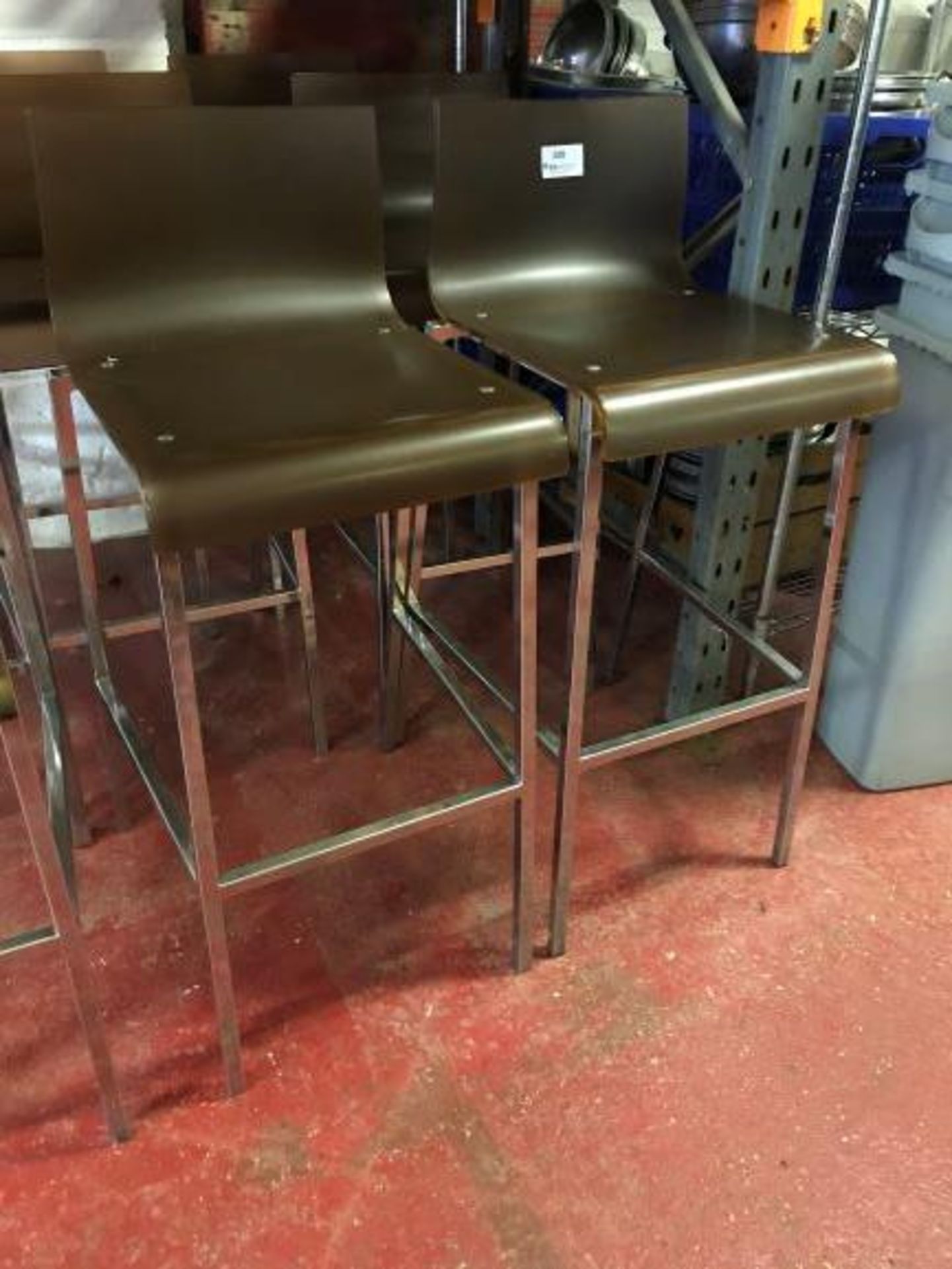 (6) Chrome framed bar stools - Image 2 of 2