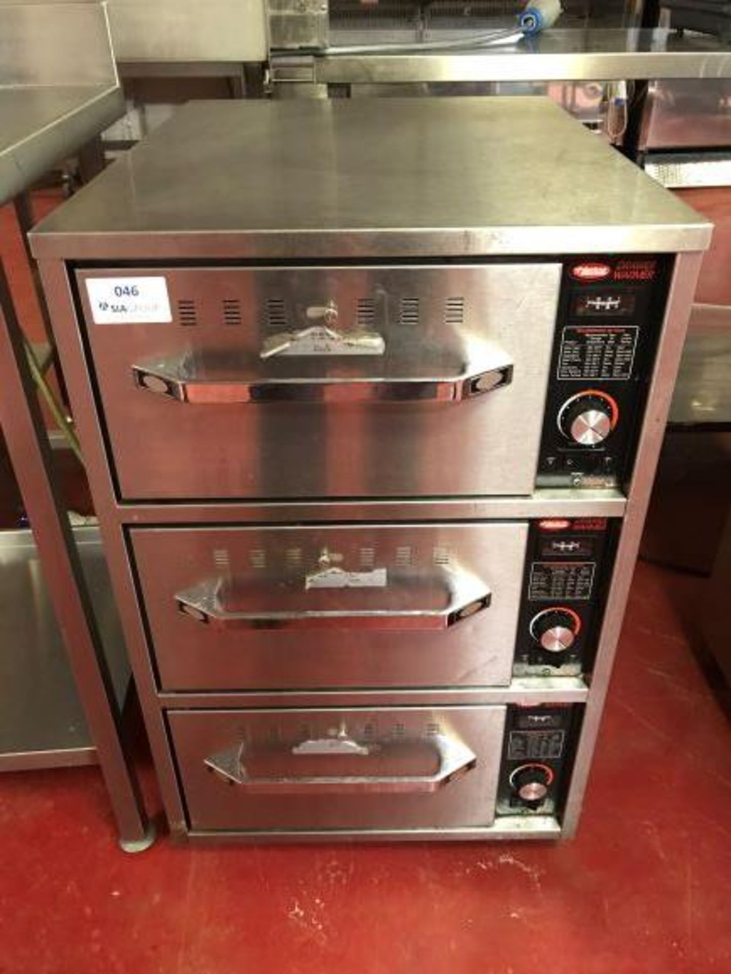 Hatco Heatmax HDW-3N stainless steel three drawer food warmer